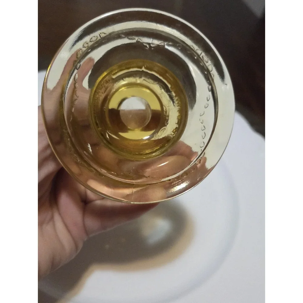 vintage amber depression glass candlestick holder 